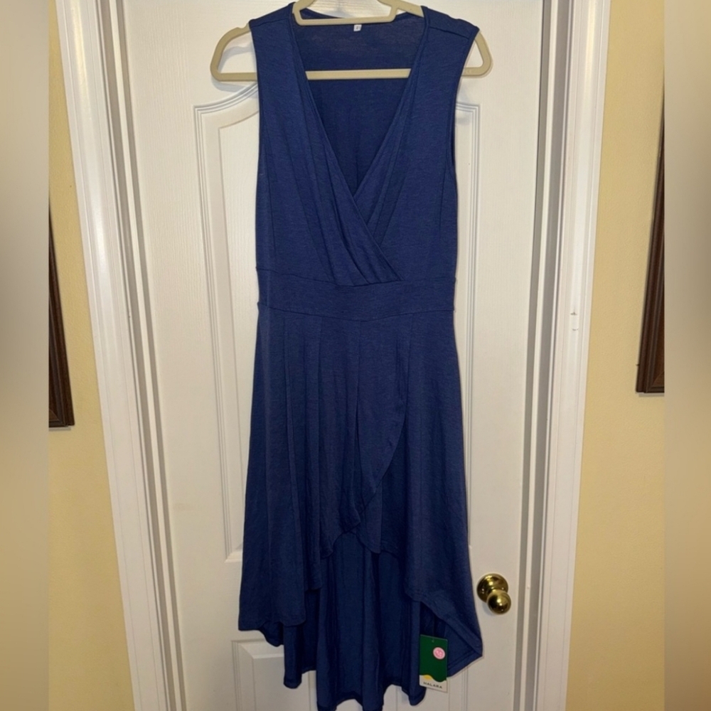 Blue high low halara dress